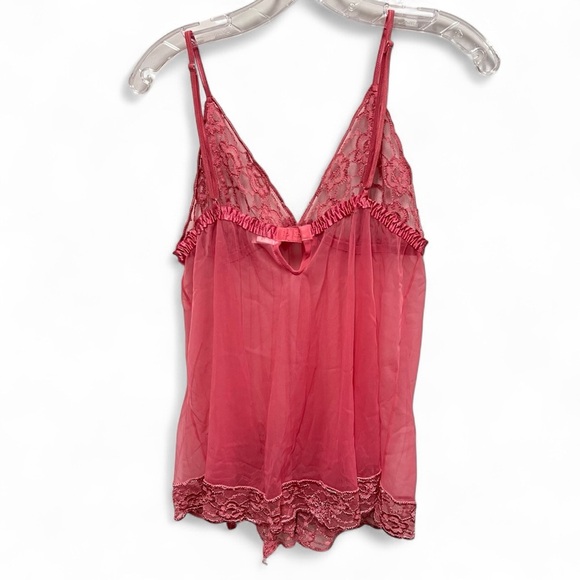 Frederick’s of Hollywood Pink Sheer Babydoll with adjustable closure size XL - Picture 2 of 11